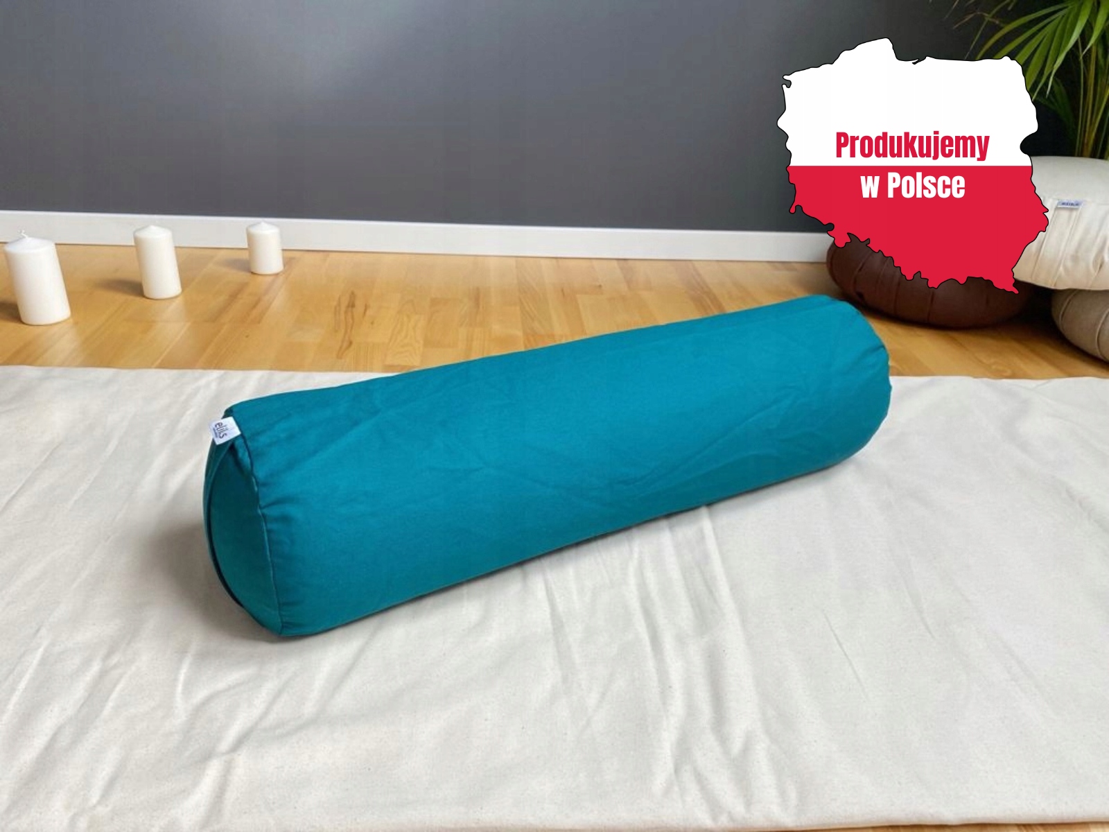 Váleček bolster na jógu 70x20 cm s potahem Mořský Výrobek Polský