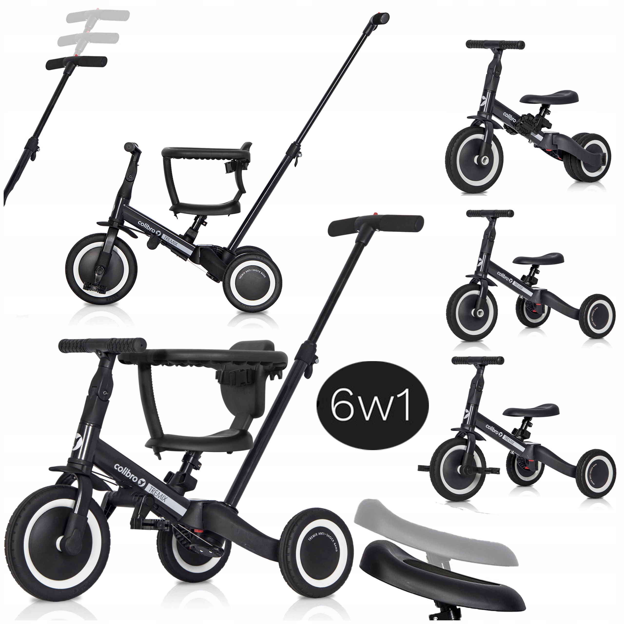 Rowerek Dziecięcy Trójkołowy Biegowy Jeździk Pchacz 1-5 Lat Tremix Up 6w1