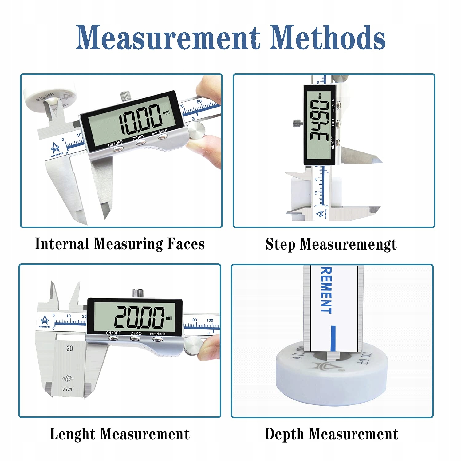ACEMETER Suwmiarka Cyfrowa 150mm Duży Wyświetlacz LCD Precyzyjna Pomiar — miniatura 4