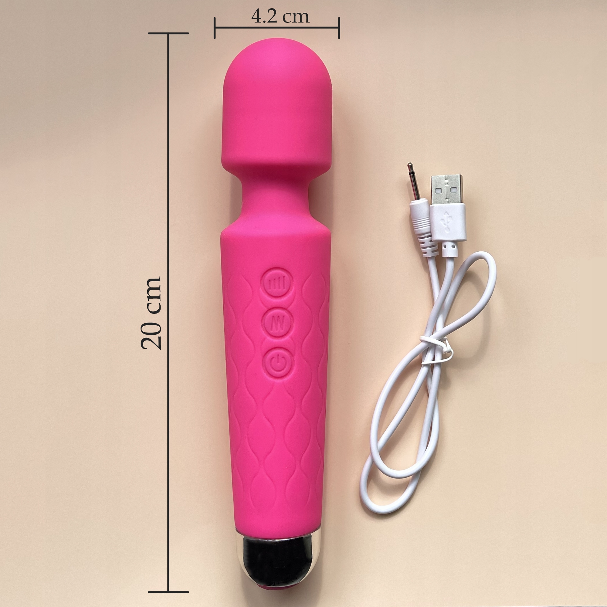 Wibrator Magic Wand Damski Mikrofon Masażer Łechtaczki 20 Trybów USB Mocny – Różowy