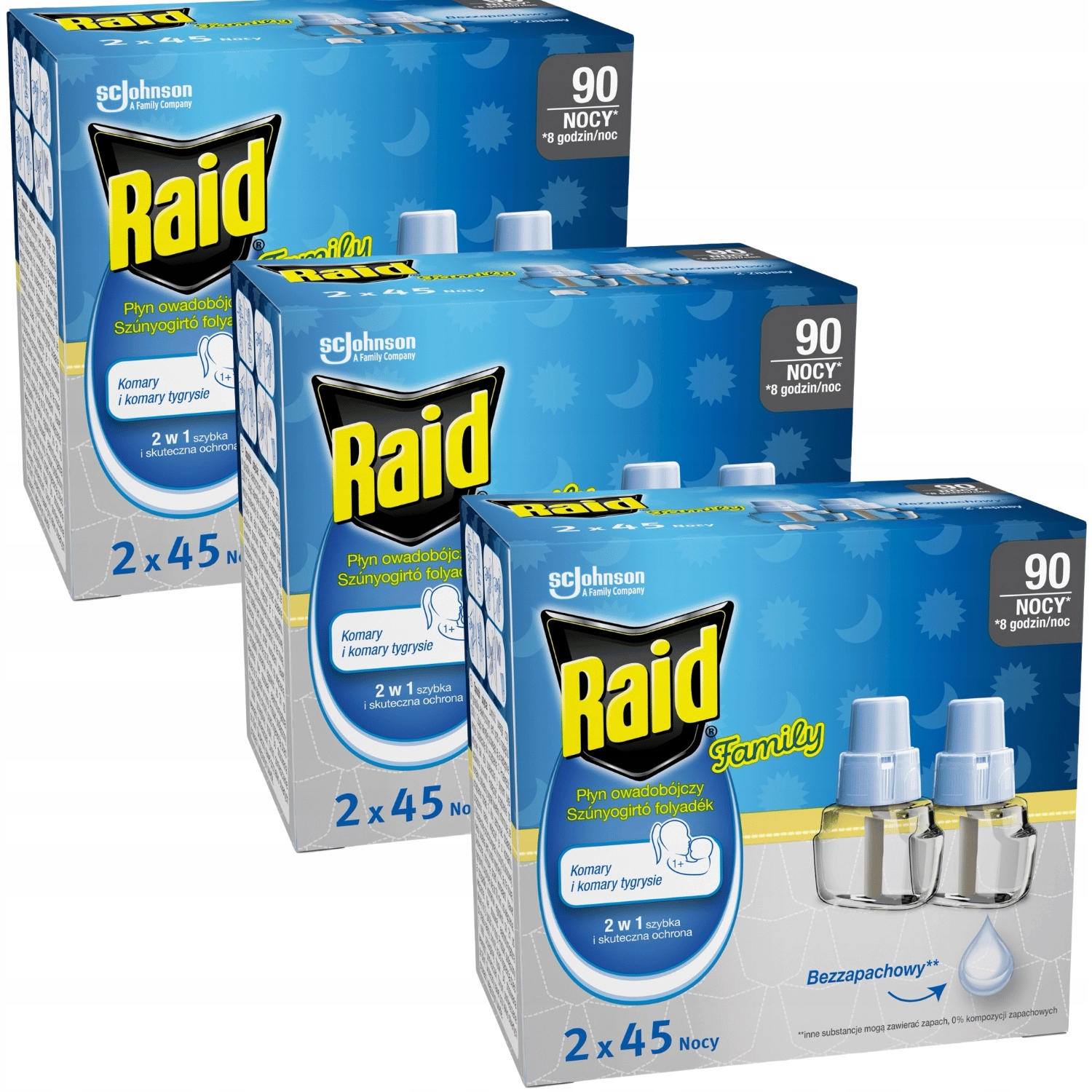 3X Płyn Na Komary Do Elektrofumigatora Owadobójczy Podwójny Raid