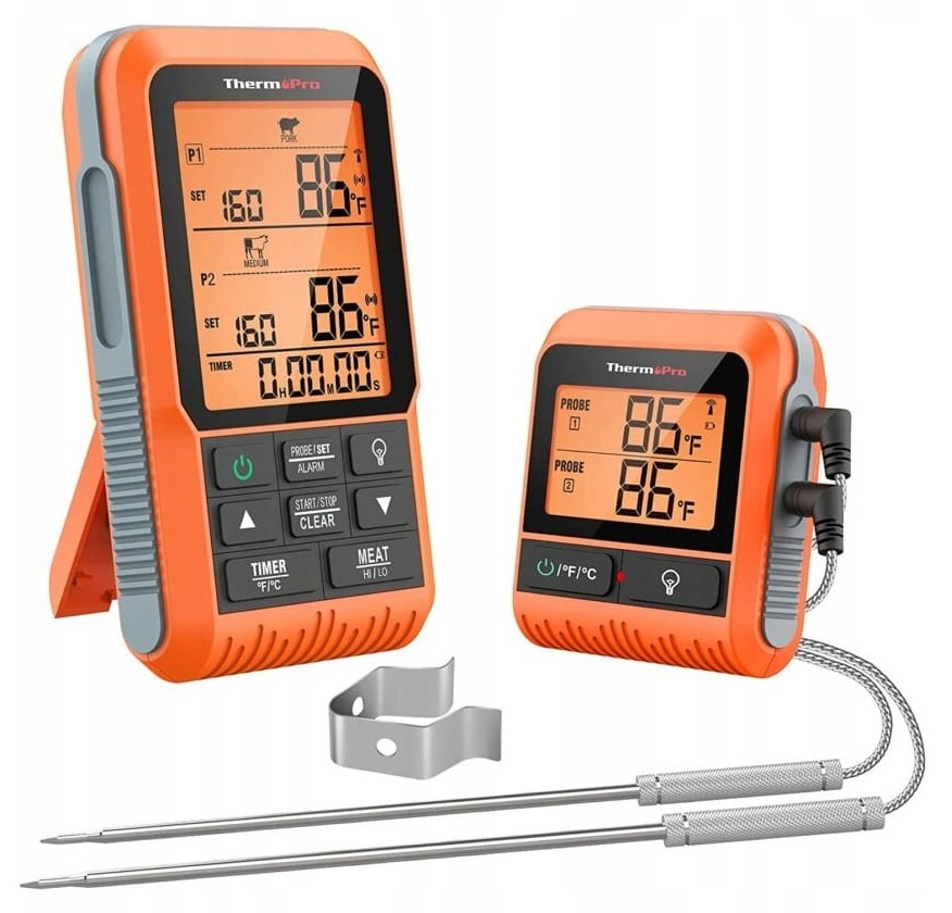 Bezdrátový potravinářský teploměr 2 sondy Grill Udírna ThermoPro TP-826