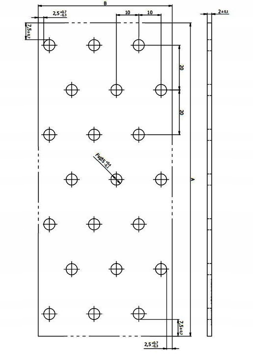 PP5 PŁYTKA PERFOROWANA ŁĄCZNIK CIESIELSKI 60x140x2 10szt PŁASKOWNIK DOMAX Marka DMX