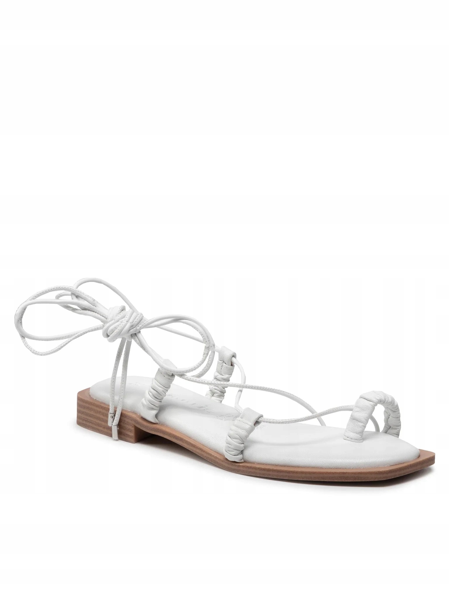 Tamaris Kožené Sandály Se Zavazováním Na Léto, Bílé, 38 6DA
