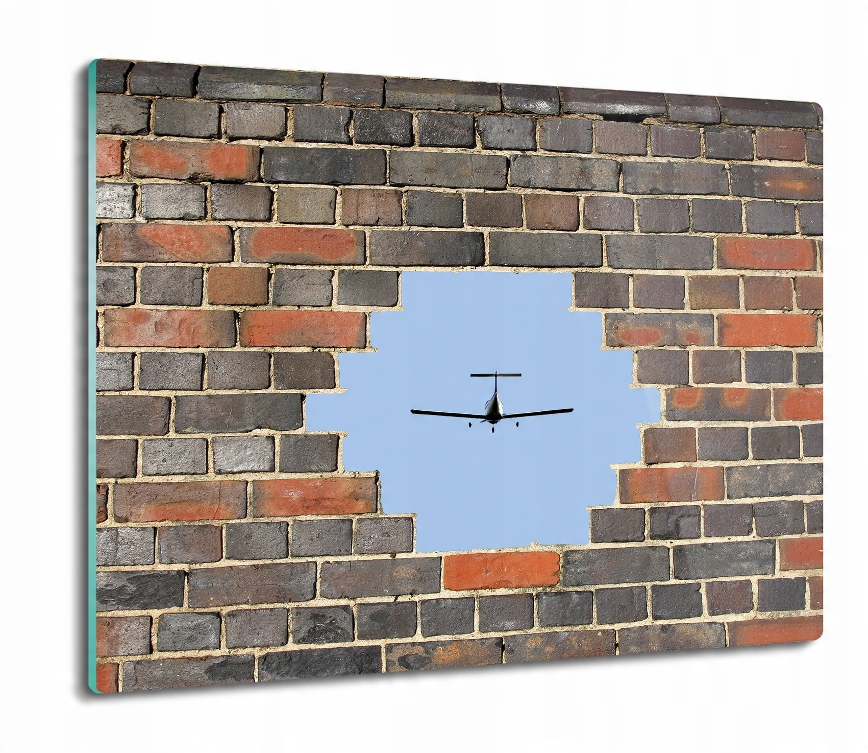 

Mur samolot widok 60x52 deska do krojenia ze szkła
