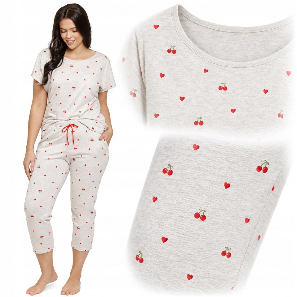 Dámské bavlněné pyžamo Taro Adele 3545 01 melanžově šedé S anrn