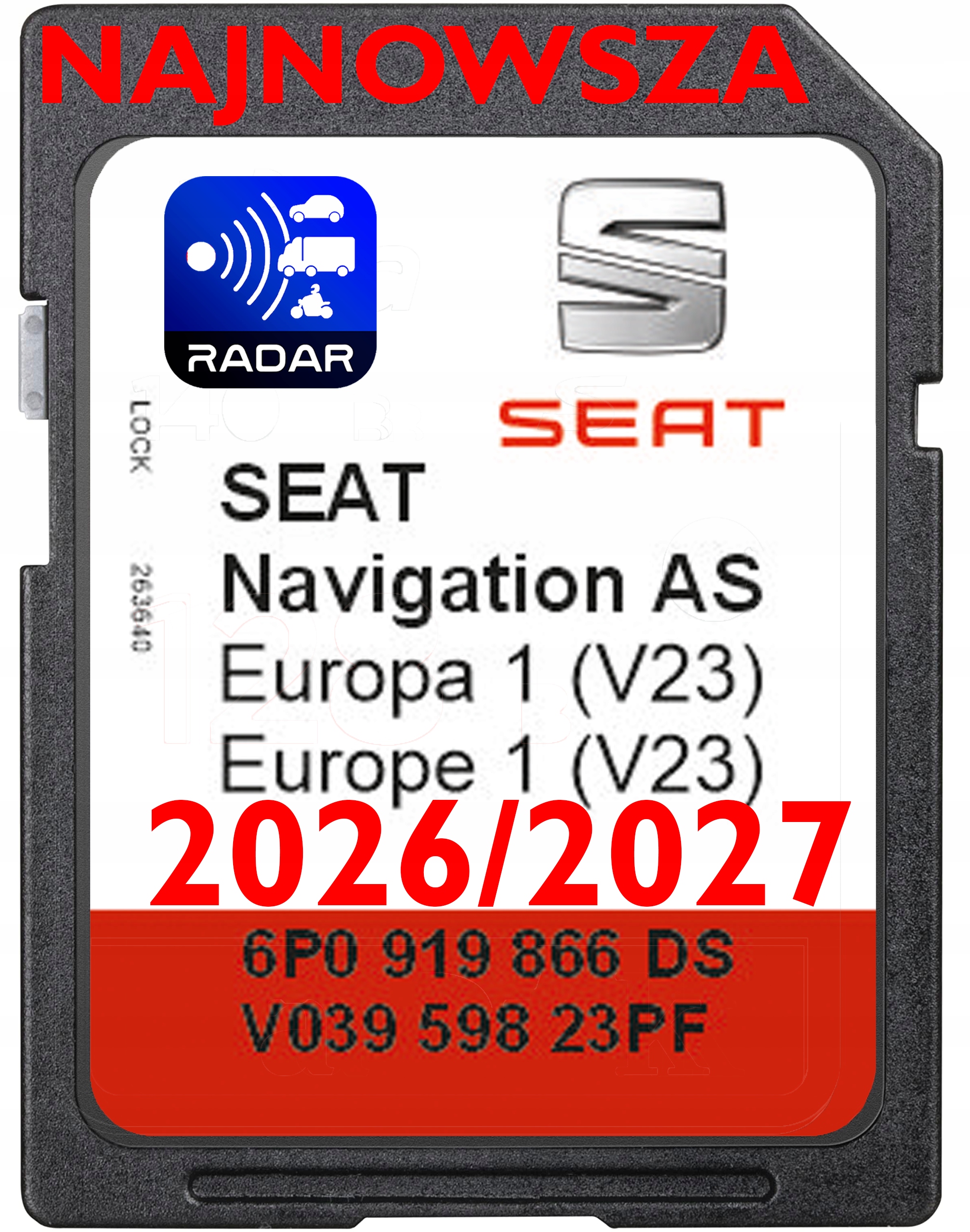 Sd karta Mapa Seat Navi System Evropa 2026/2027 V23 6P0
