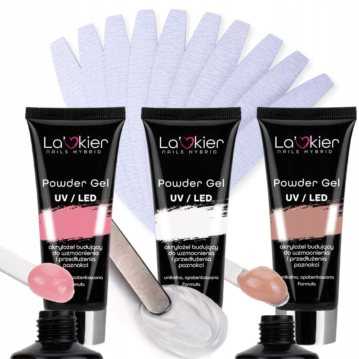 2+1 ZESTAW AKRYLOŻEL ACRYLGEL La'kier + PILNIKI