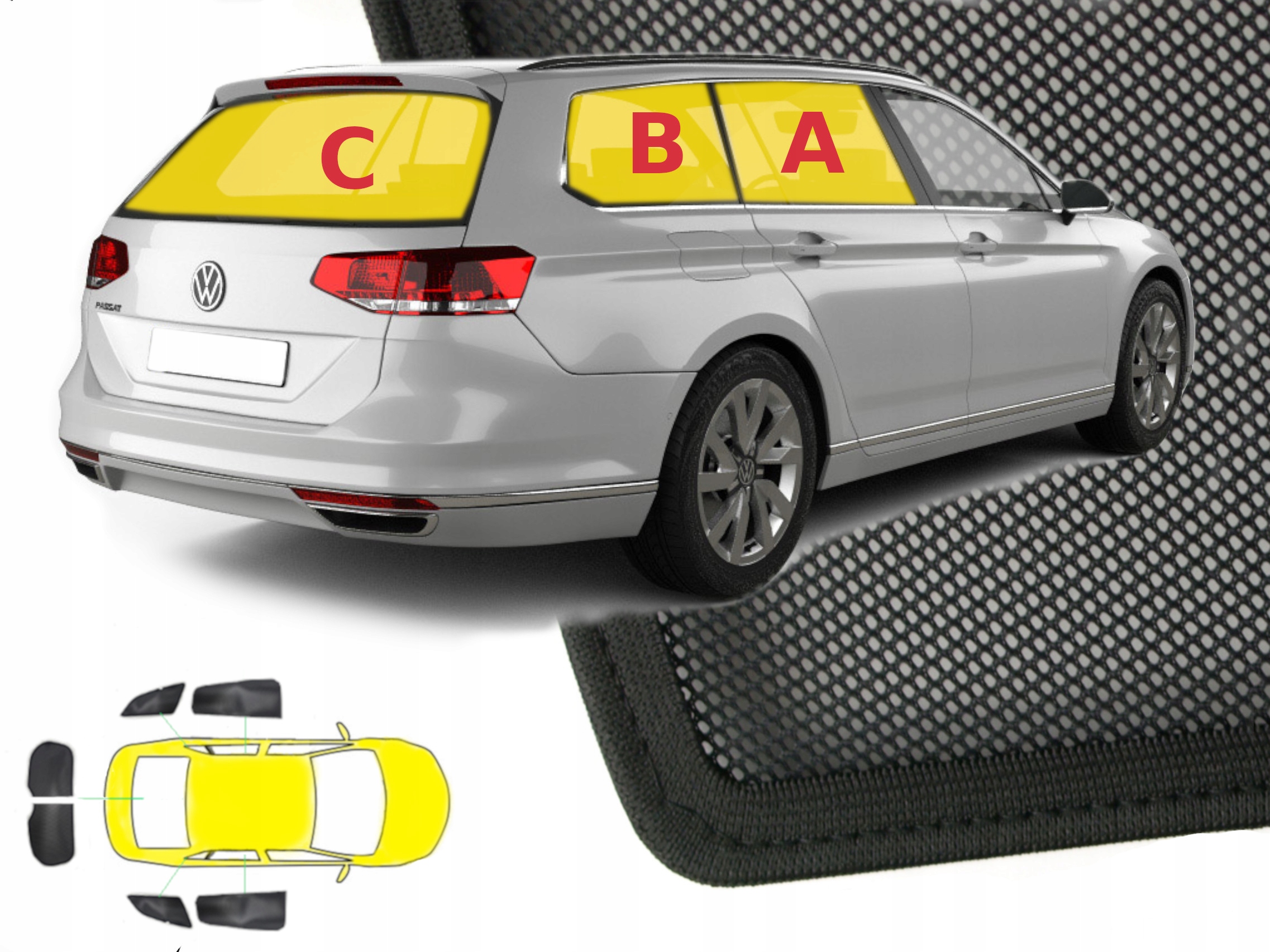 

Zasłonki osłonki dedykowane Vw Passat B8 kombi-6sz