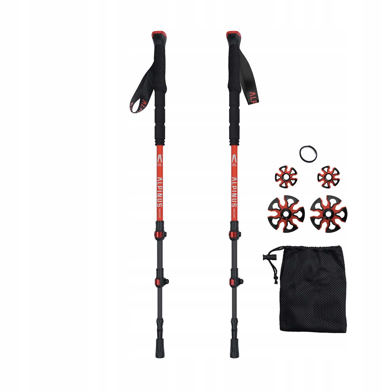 Kije Kijki Trekkingowe Dhaulagiri Pro 62-135CM Alpinus Talerzyki Zimowe