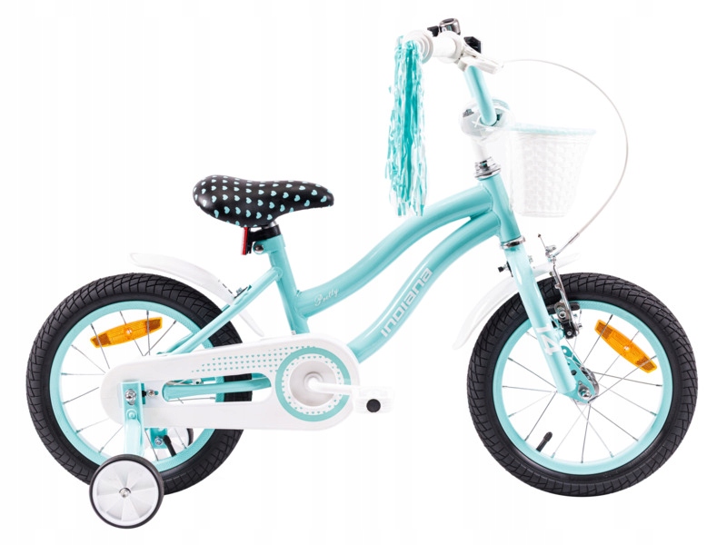 Rower dziecięcy Indiana Pretty 14 cali dla dziewczynki Miętowy