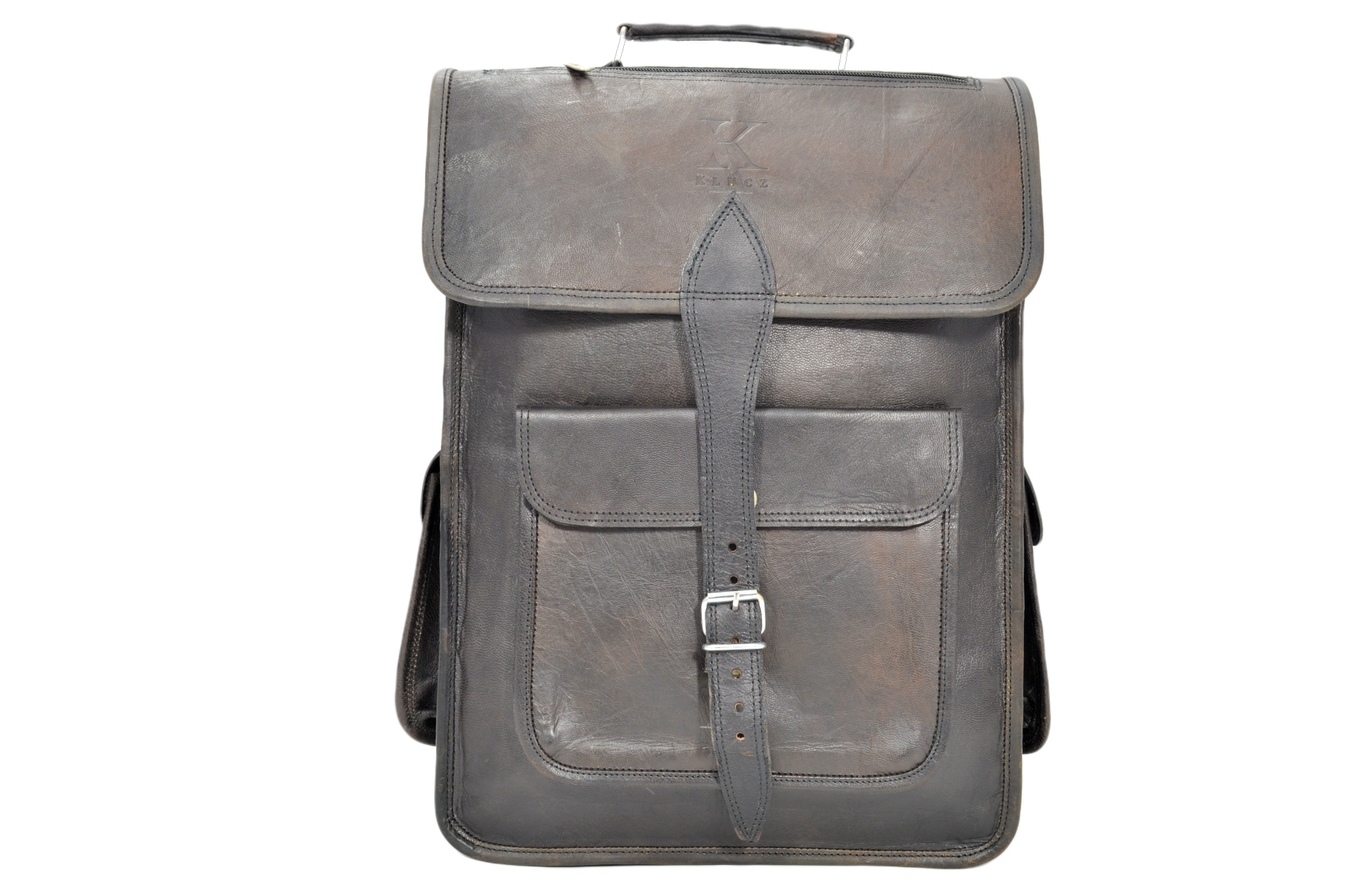 Batoh kožený batoh Vintage černý KP04