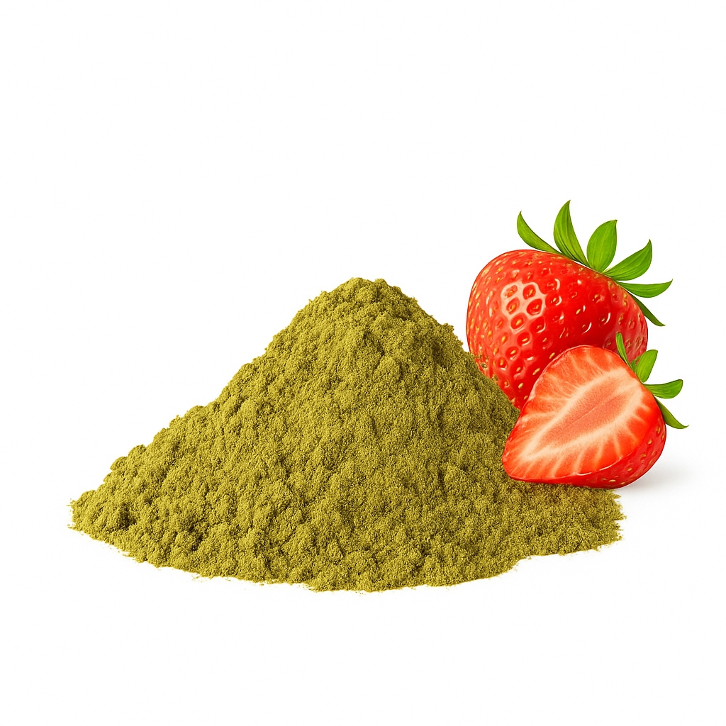 Čaj Matcha Příchuť Jahoda Přírodní Prášková Zelená Latte Shake