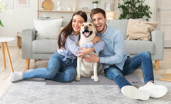 Mata chłodząca duża dla psa kota wodoodporna żelowa legowisko XXL 110x70 cm Kolor odcienie szarości