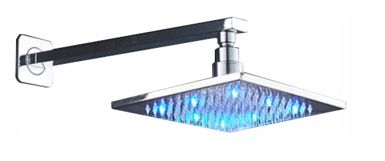 Dažďová Sprcha 40 CM Led, Farba Chrómová, Nástenná