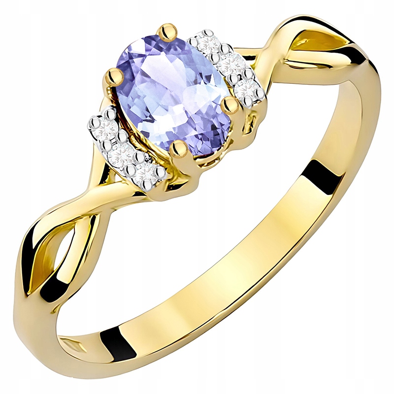Zlatý Prstýnek S Tanzanitem 0,40 ct a Brilianty