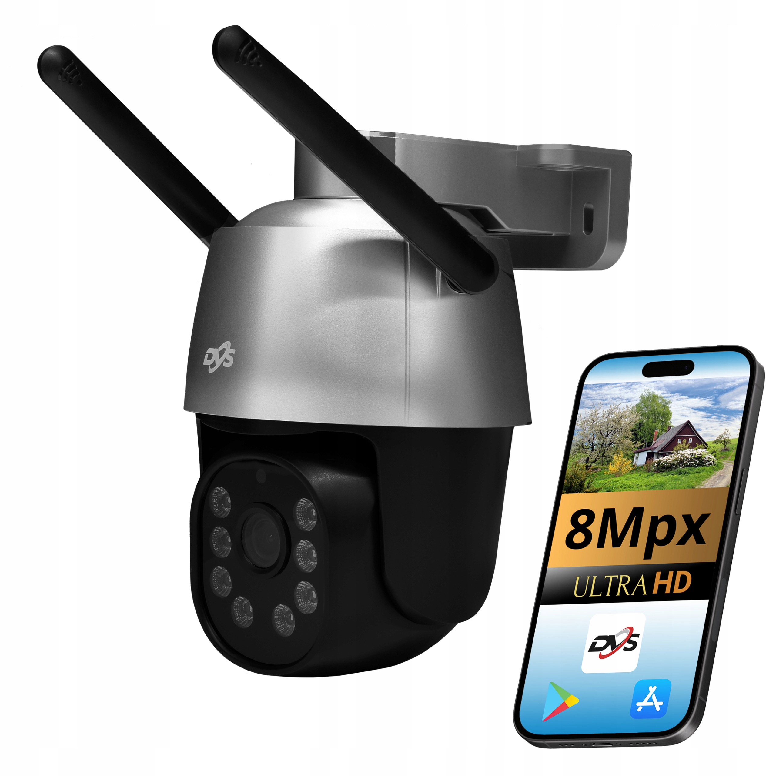 Vonkajšia WiFi kamera Plná Rozlíšenie 4K Ultra Hd 8Mp Smart Audio 360°