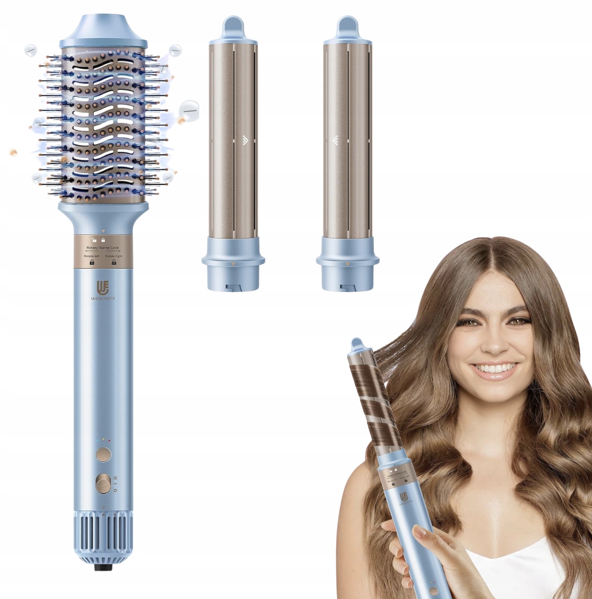 Szczotka do stylizacji włosów 110 000 obr./min z 2 końcówkami Webeauty