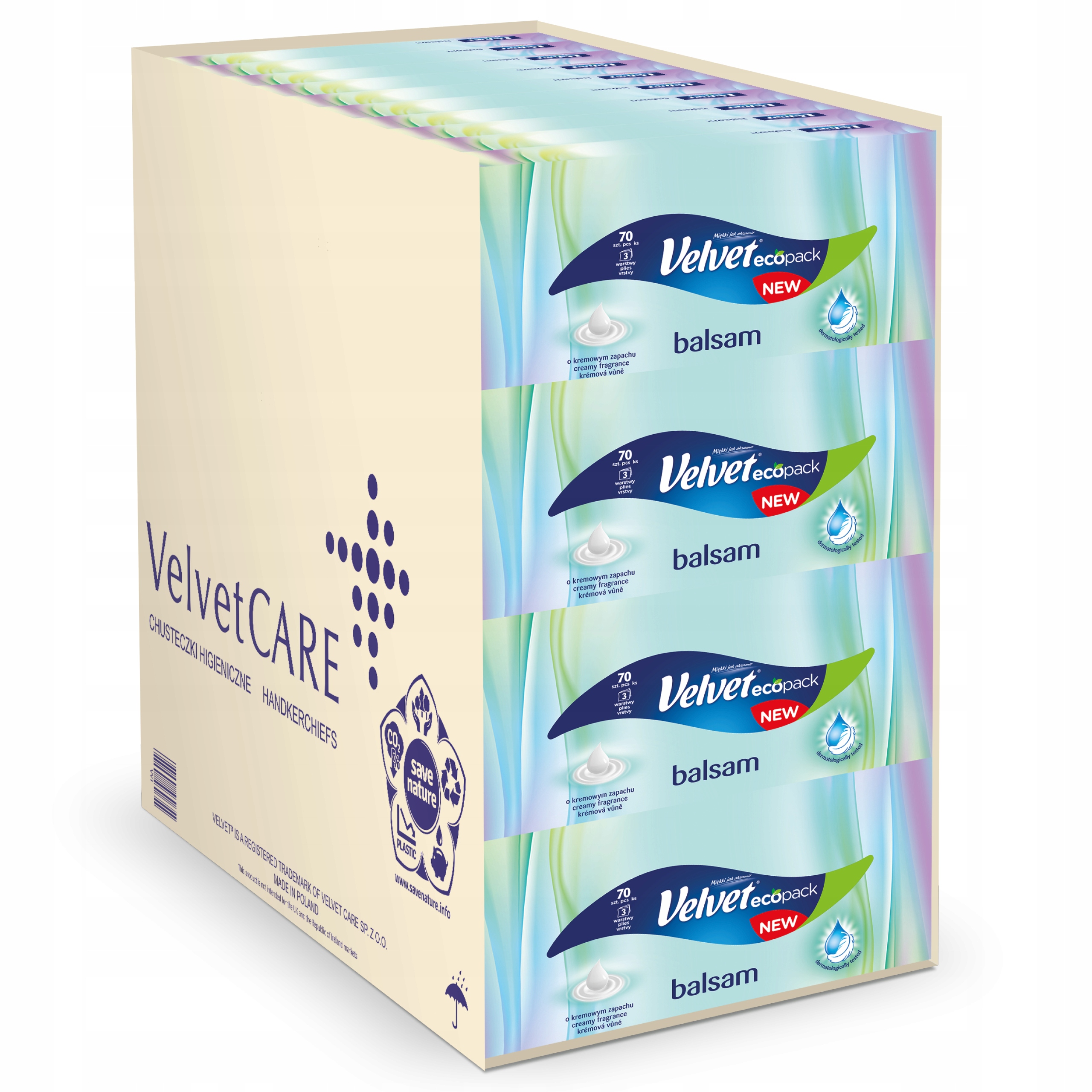 Velvet chusteczki Balsam kremowy zapach 40 opak.