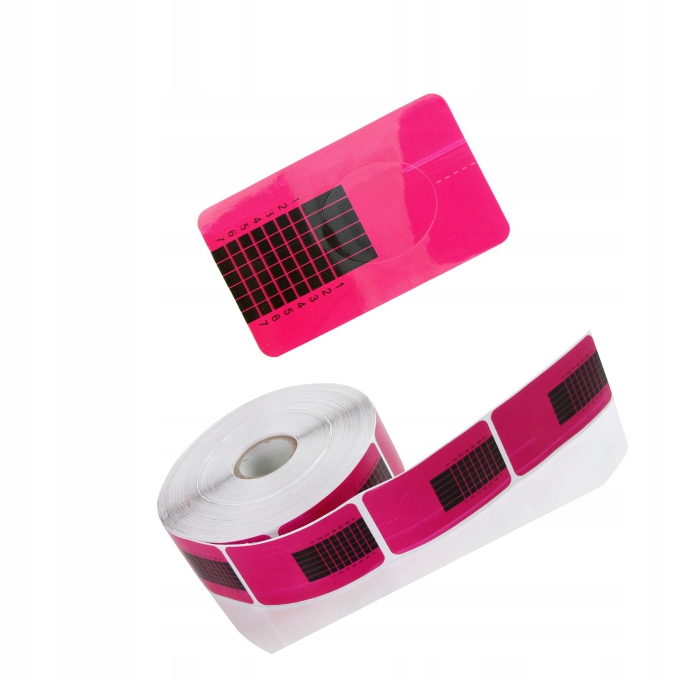 SZABLONY FORMY DO PAZNOKCI WĄSKIE RÓŻOWE 100 SZT