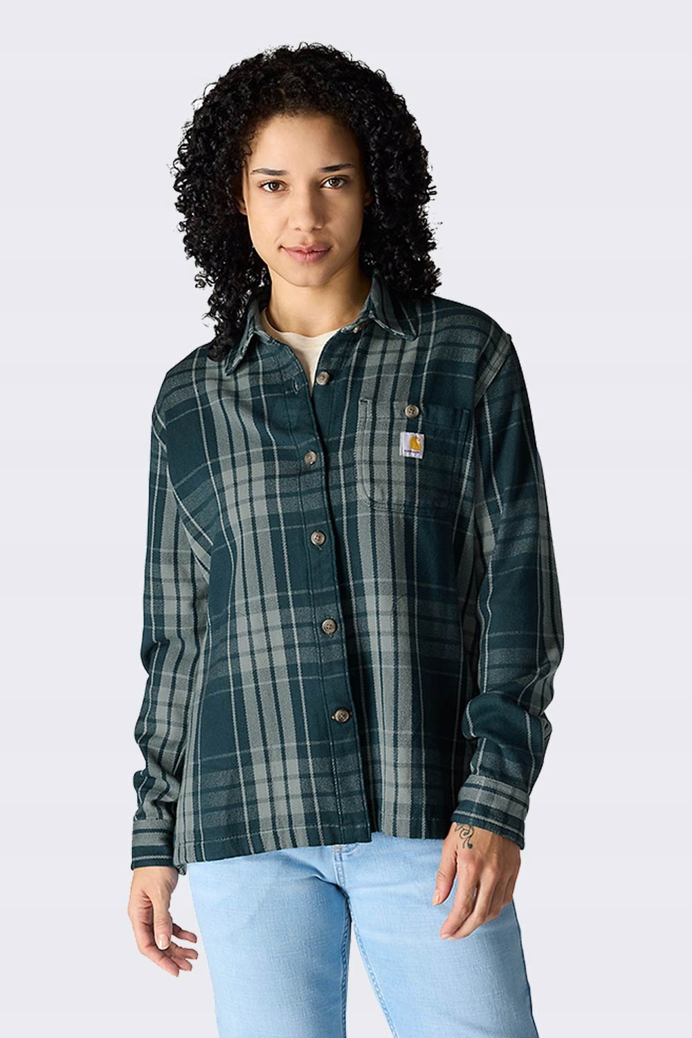 Svrchní košile Carhartt Tencel Twill Plaid Gre