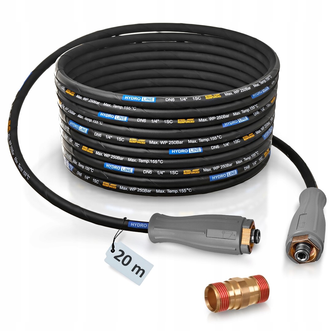 Hadice 20 m pro Karcher Hd Hds prodlužovač myčky Easy!Lock Force DN6 250BAR 155°C