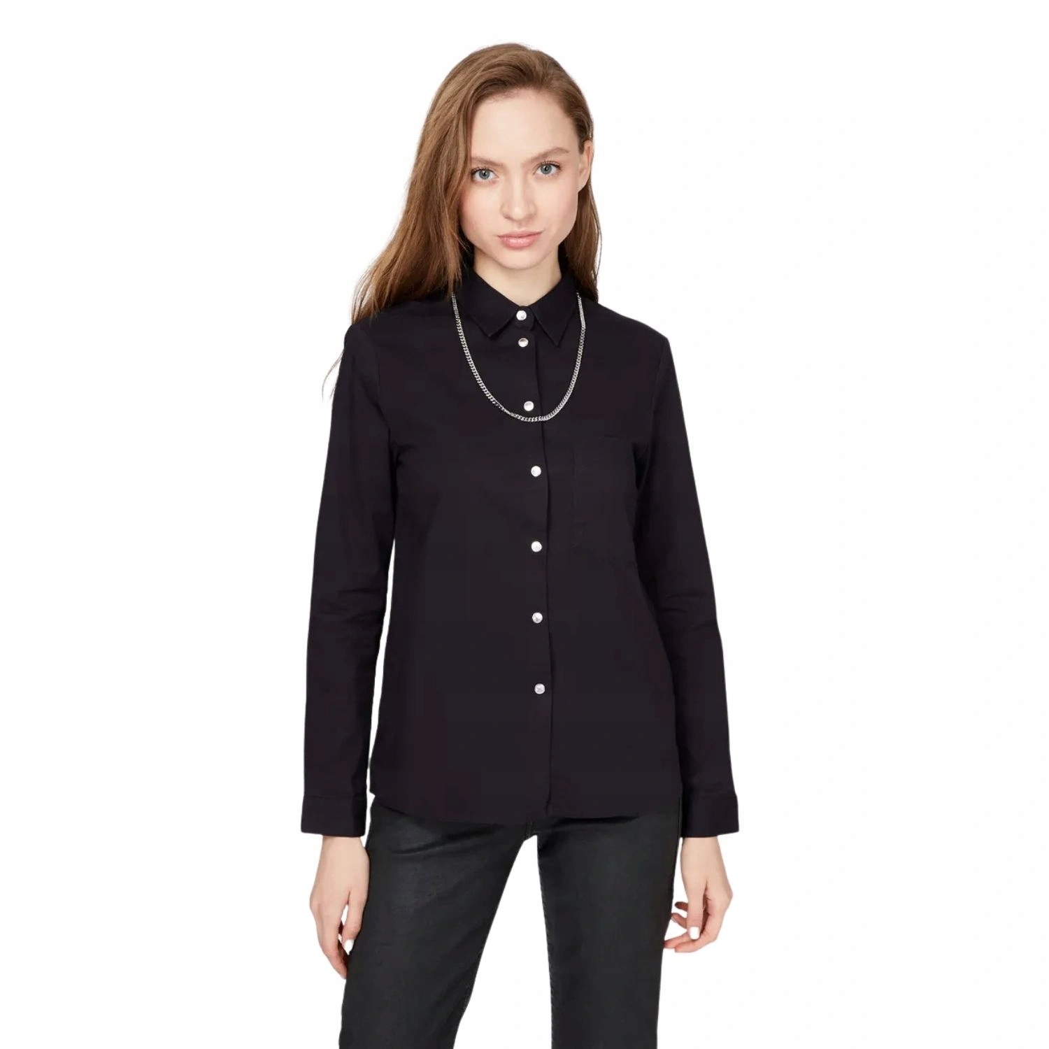 Dámská košile Diesel Renell černá s řetízkem, klasická, módní, velikost vel.