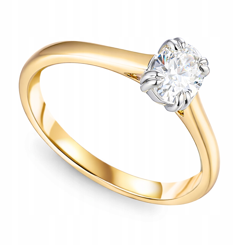 Prstýnek Au585 s laboratorním diamantem 0,52 ct velikost 12