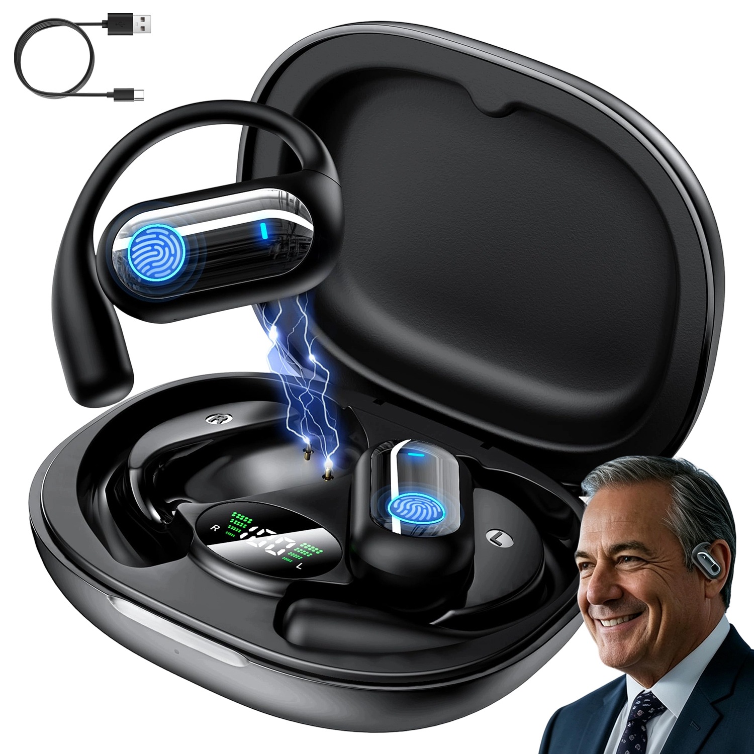 Sluchátka překládající Ai 198 jazyků s Bluetooth 6.1 a potlačením šumu 50 hodin