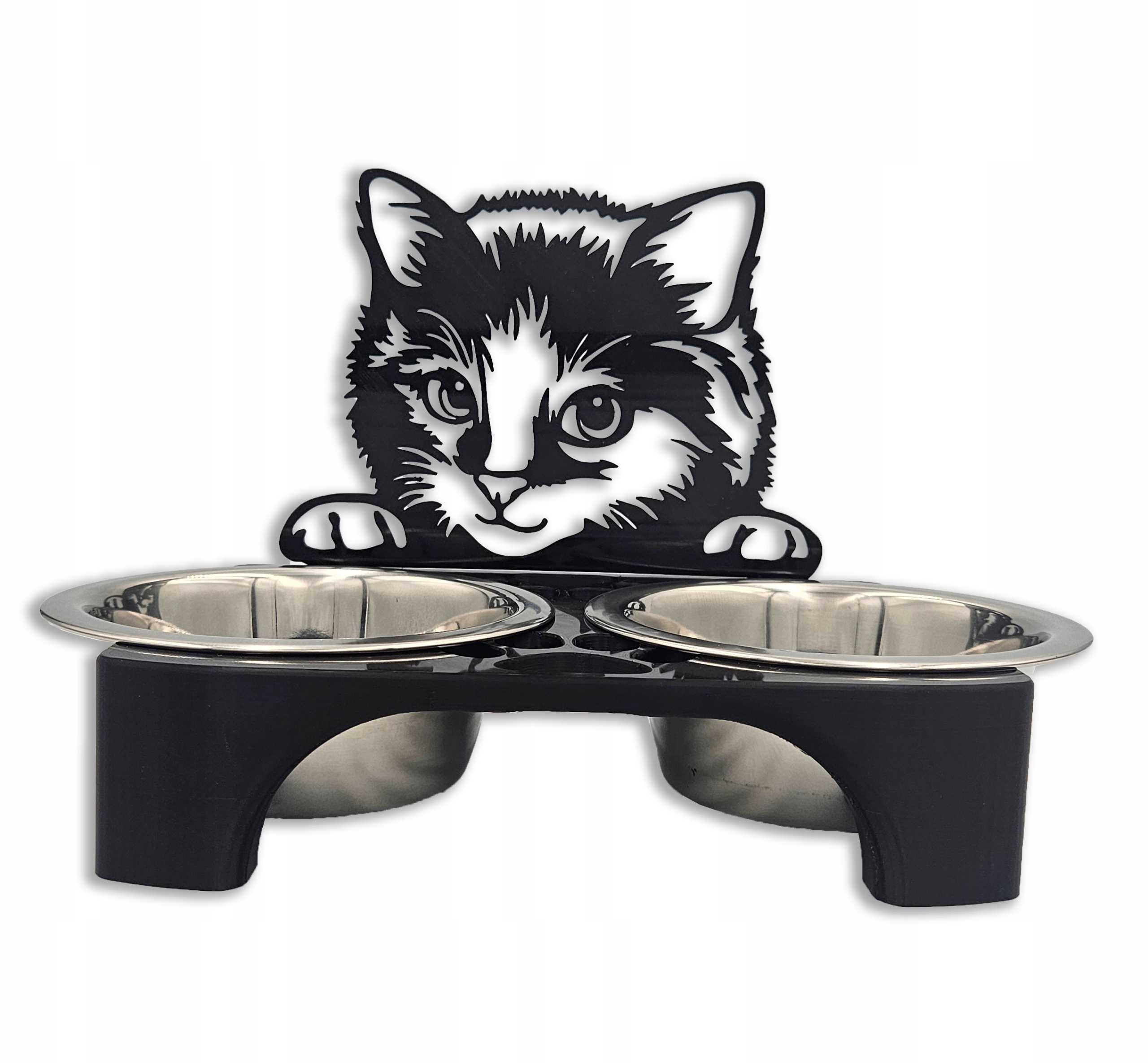 Levně Stojan na misky pro kočky 3D Misky Kočka 2 x 400 ml