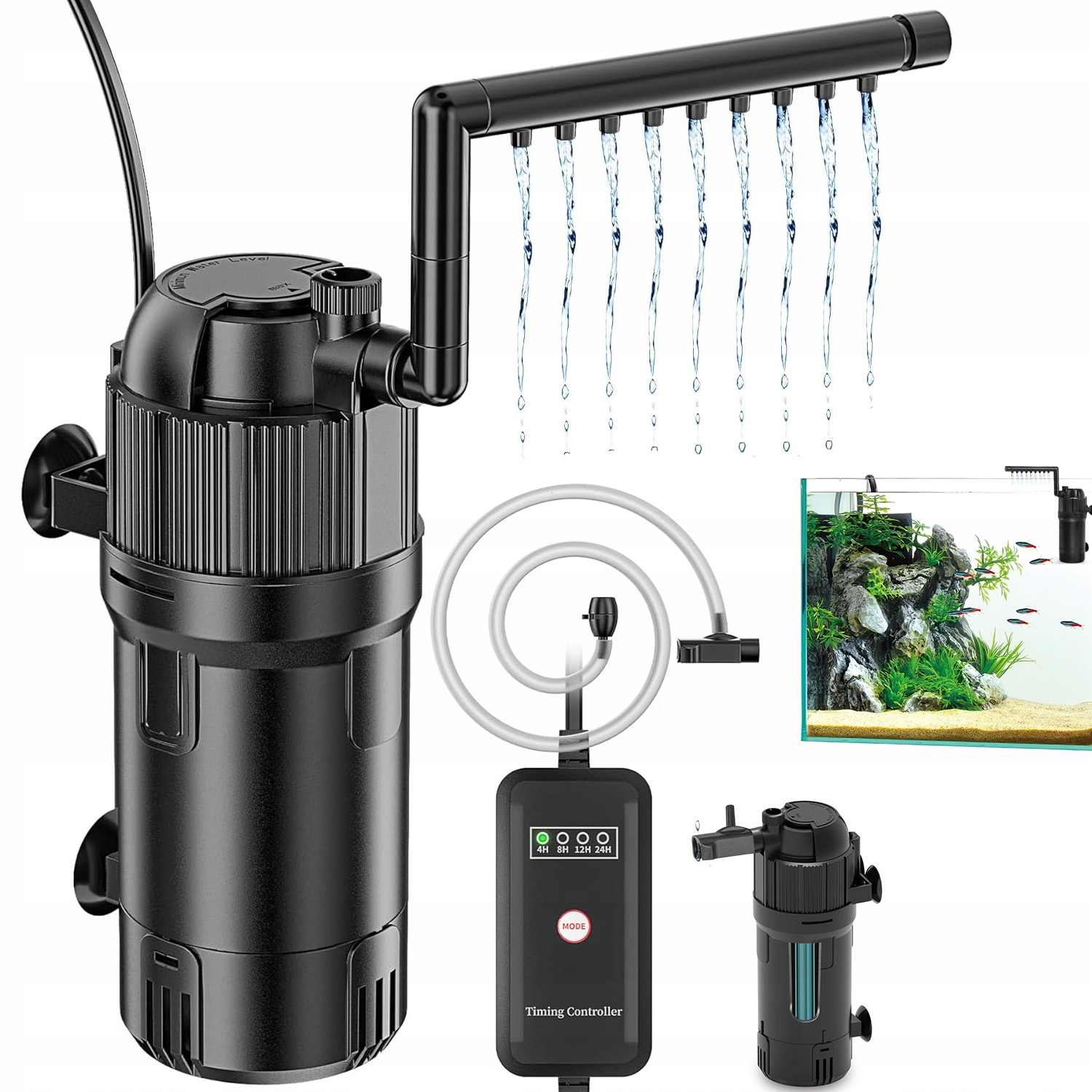 Levně Vnitřní Filtr S Čerpadlem Uv Do Akvária, Regulace Průtoku Vody, Univerzální