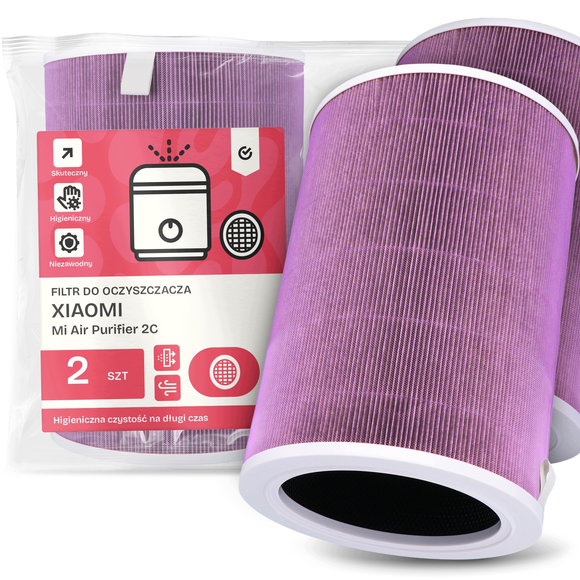 2x Filtr Do Čističky Vzduchu Xiaomi Mi Air Purifier 2C Filtrační vložka