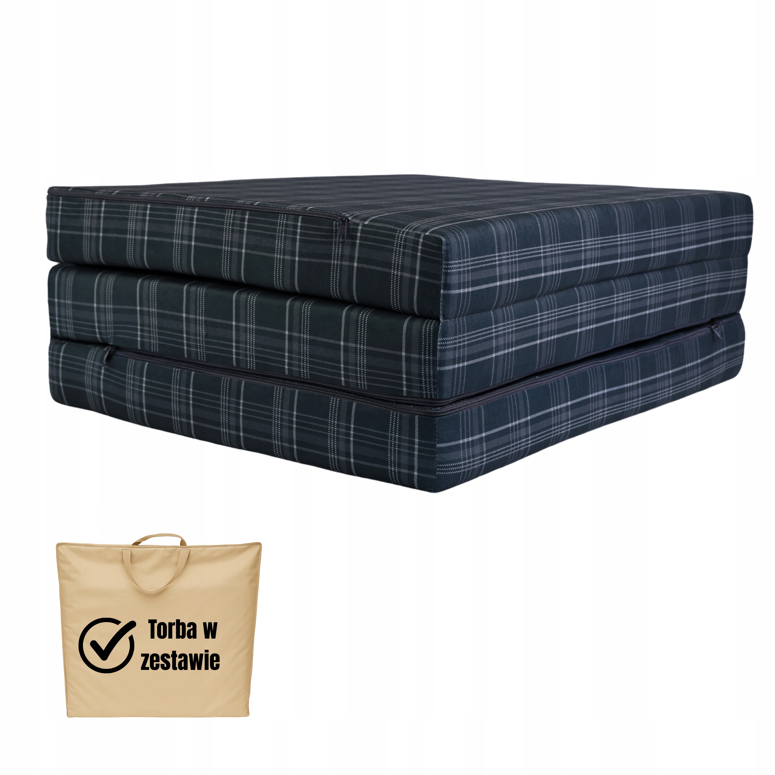 Materac Turystyczny Składany Rozkładany Kamping Auto Kamper Domu 195X80X9CM