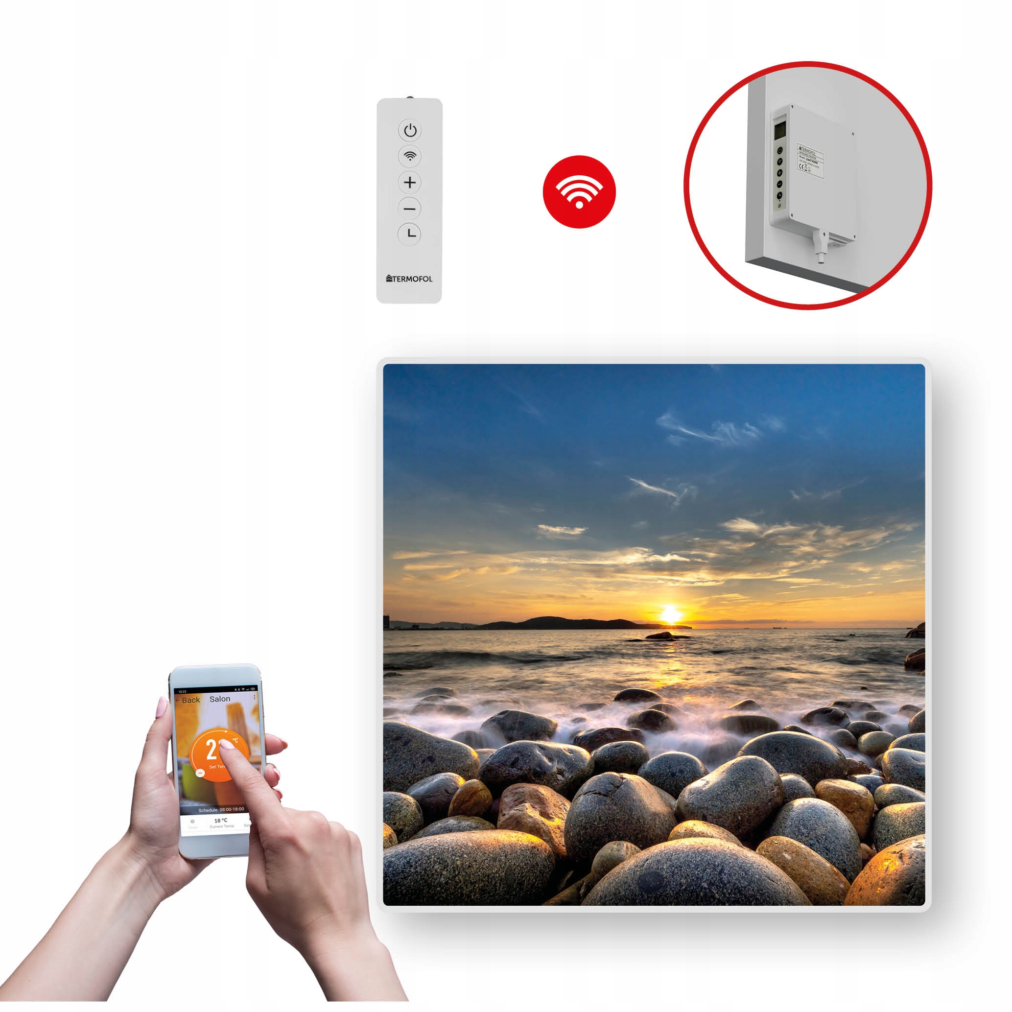 Dekoračný infračervený Ohrievací Panel s výkonom 350 W a Wifi