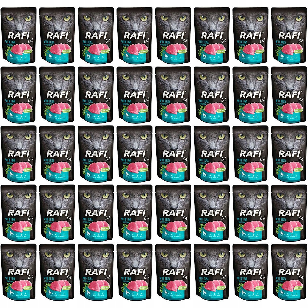 Levně Rafi Cat krmivo s tuňákem pro sterilizované kočky 40x100 g Bez Obilovin