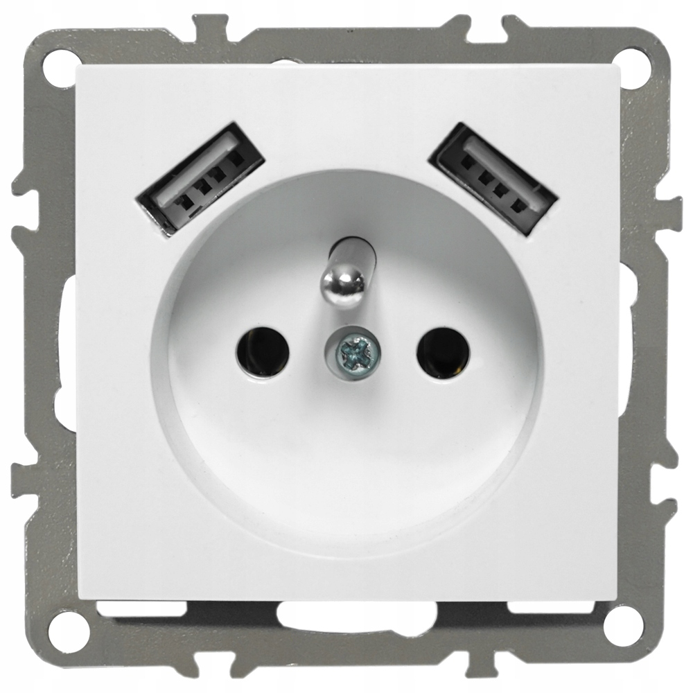 

Gniazdko z bolcem Ip 20 zaciski gwintowane Usb x 2
