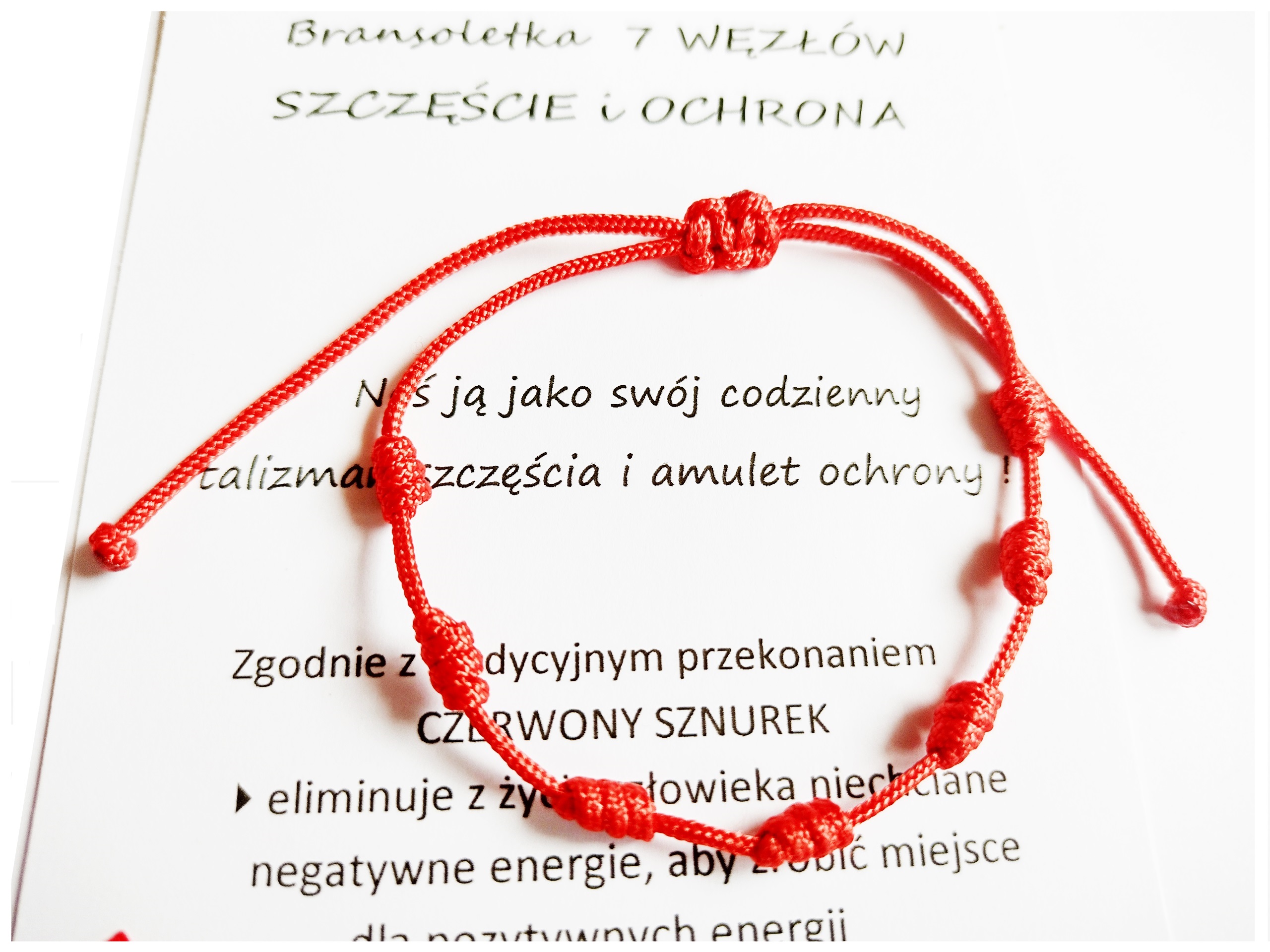 Bransoletka MOCY 7 węzłów SZCZĘŚCIE I OCHRONA 099 Marka Inna marka