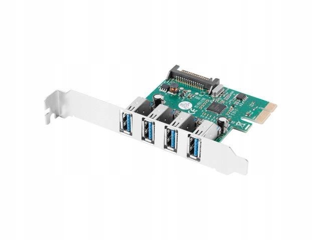 Karta Lanberg Pci Express -> Usb 3.1 Gen1 4-port śledź low profile