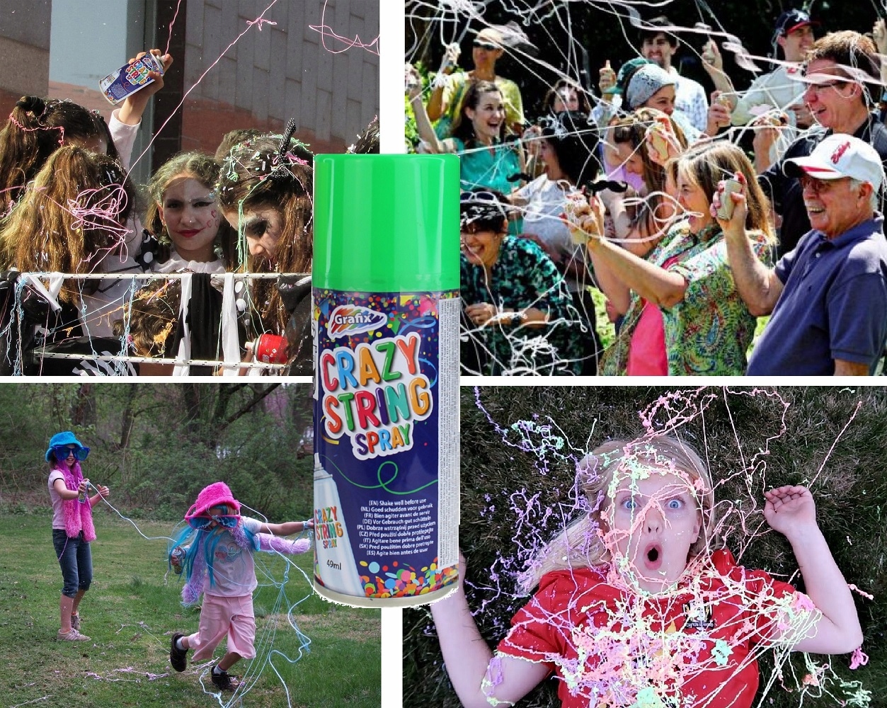 SERPENTYNA KONFETTI W SPRAYU ZIELONA NEONOWA NA URODZINY PRZYJĘCIA IMPREZY Waga produktu z opakowaniem jednostkowym 0.3 kg