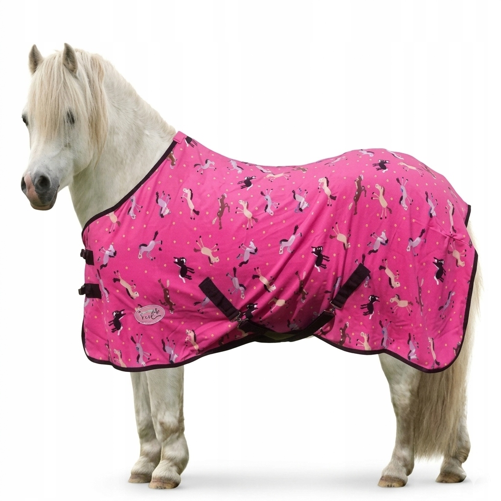 Derka dla konia York horsi różowa z pasami rozmiar 135cm