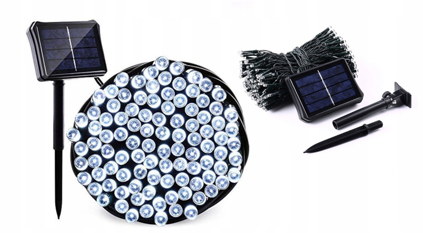 

Girlanda Lampki Solarne Ogrodowe 100LED 10M Zimne