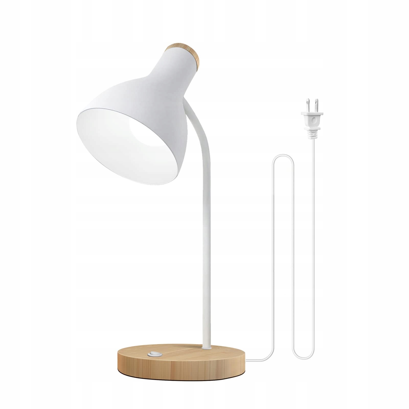 Lalisu Led Stolní Lampa Dřevěná Nastavitelná Ochrana Očí Bílá