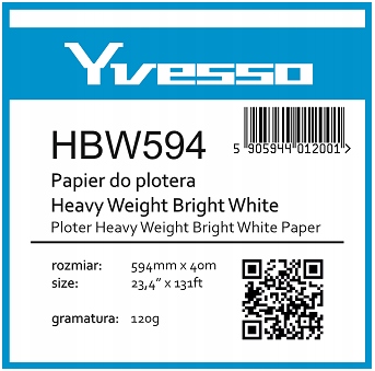 

Papier Yvesso Heavyweight Brightwhite 594X40m 120g