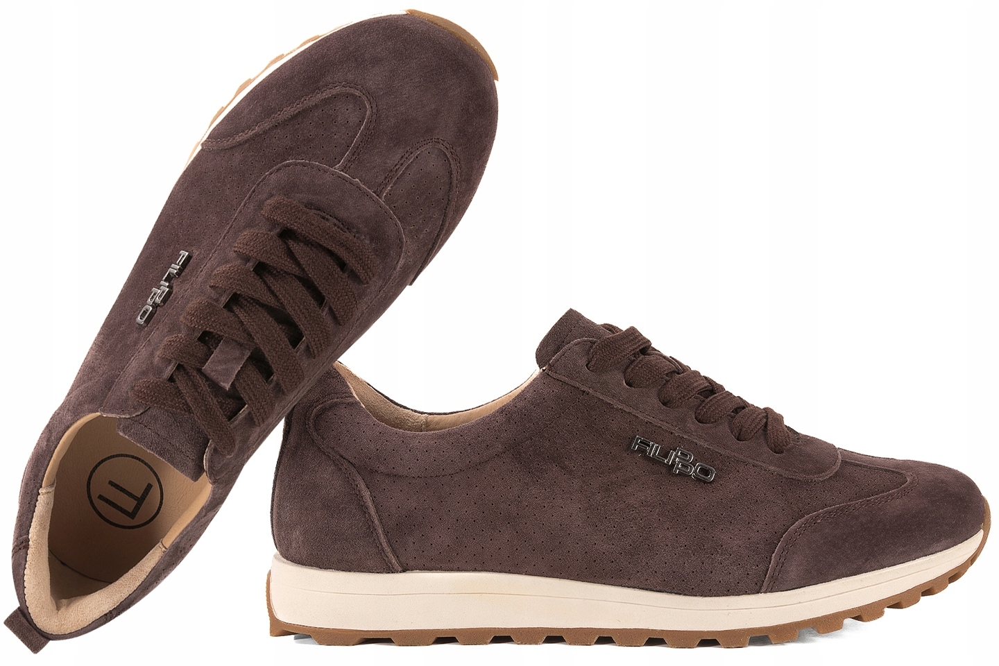 Filippo DP7557 Dámské Kožené Sportovní Tenisky Semišové, hnědé