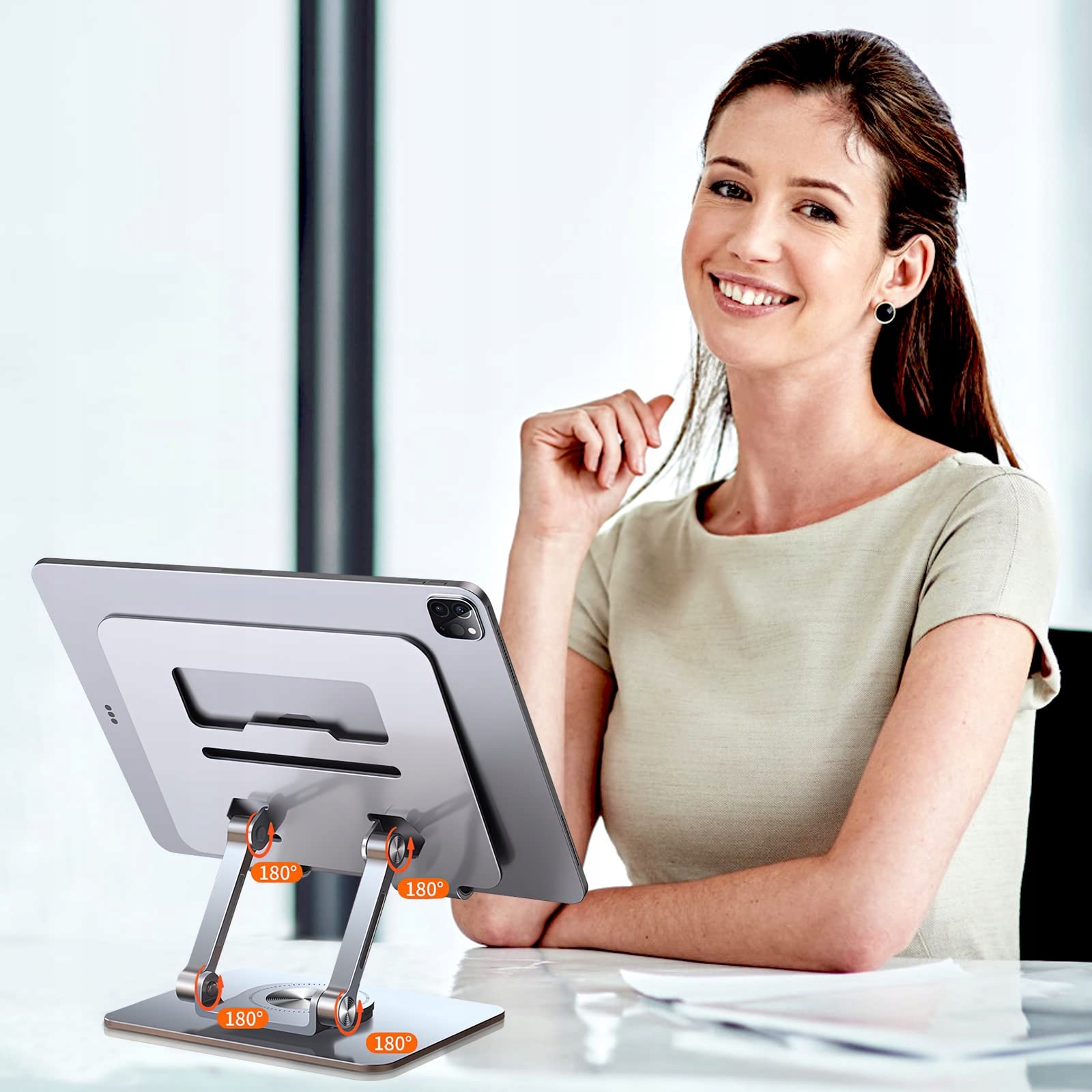 STEHAUFE ALUMINIOWY STOJAK NA TABLET LAPTOP REGULOWANY DO 17 CALI — miniatura 7
