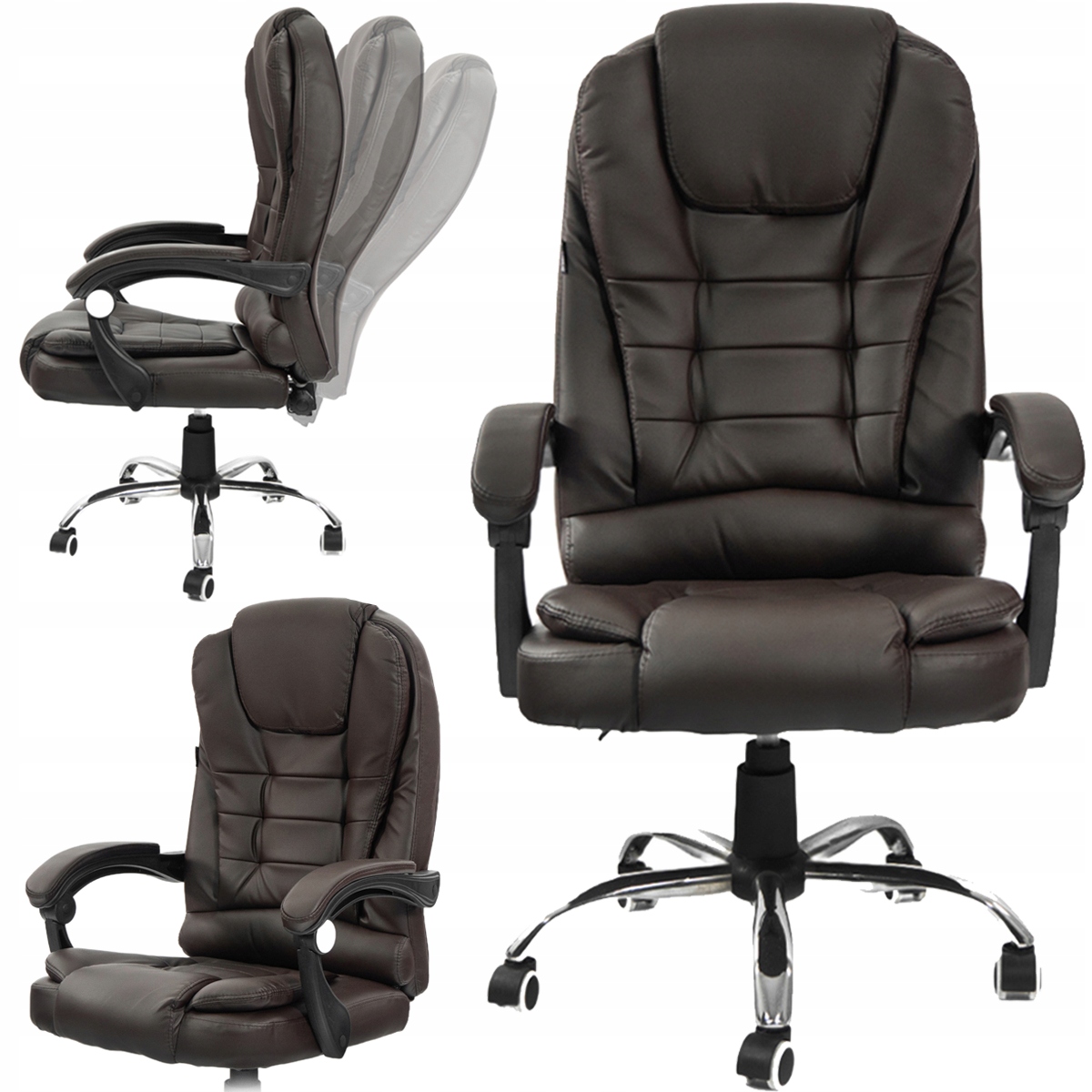 Kancelárska Otočná Stolička, Kancelárska Stolička, Nastaviteľná, Hnedá