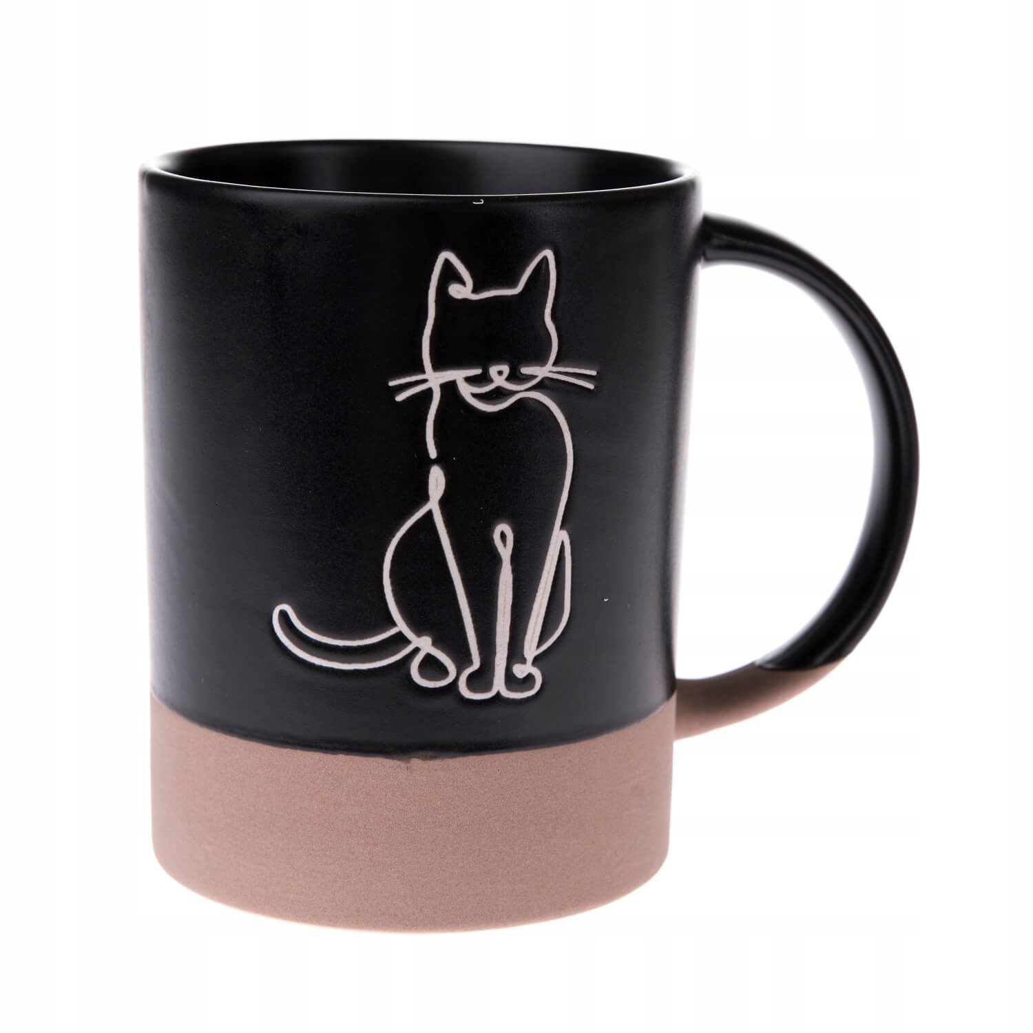 

Kubek ceramiczny czarny kubek z kotem duży 400 ml
