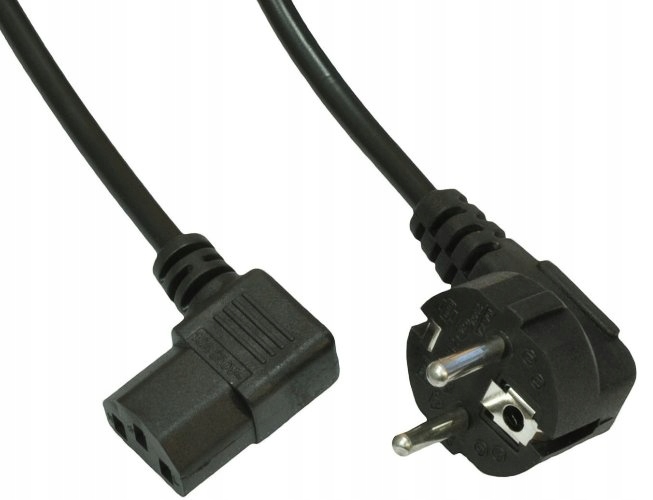

Kabel zasilający kątowy 230V Pc monitor Iec C13 3m