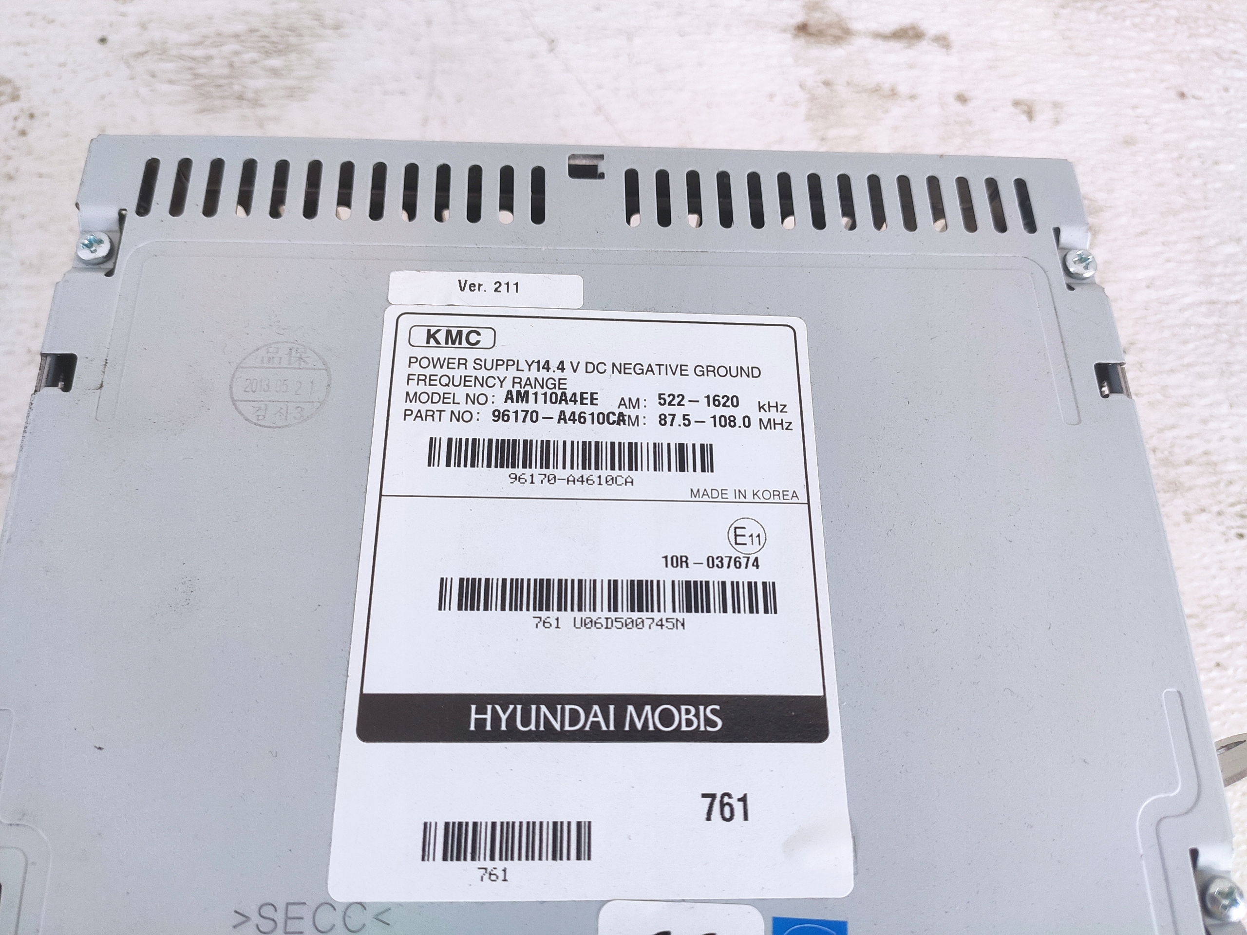 KIA CARENS IV 2013 RADIO CD MP3