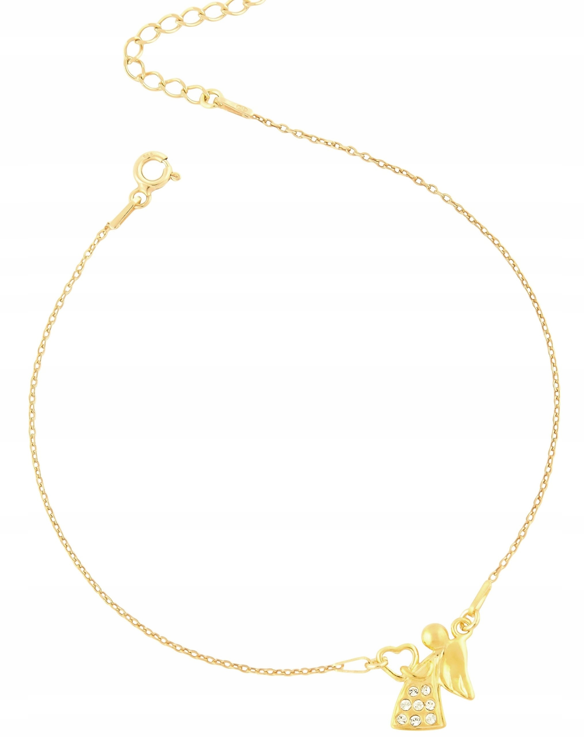 

Złota bransoletka Anioł Aniołek Swarovski srebro